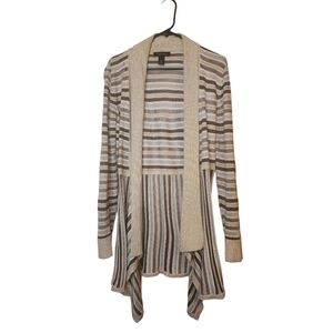 INC International Concepts open front cardigan. Grey, blue and silver. Size M